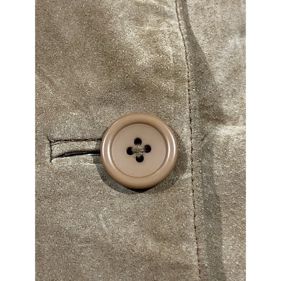 Vintage Twiggy Women's Suede Khaki Beige Button Up Jacket Size S - Picture 3 of 9